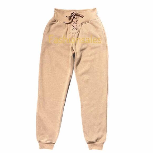 Victoria's Secret Cotton Fleece Lace Up High Waist Joggers pants Xlarge - Picture 5 of 7